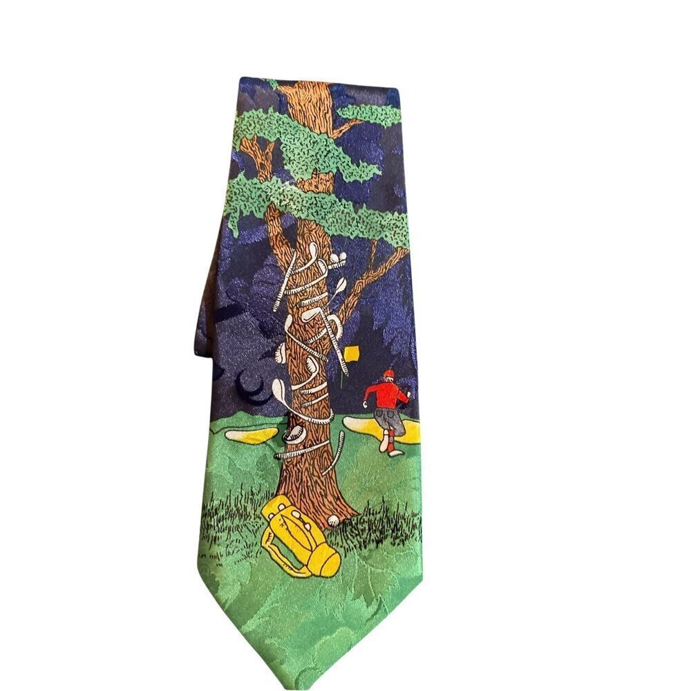A. Rogers, golf novelty, theme 100 % silk funny Tie 57